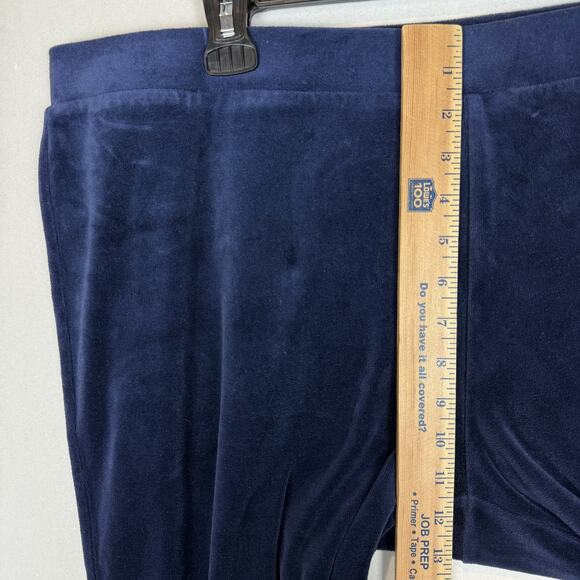 Weekends By Chico's Pants Womens 3 Blue Velvet High-Rise Elastic Waist Pull On - Picture 10 of 13